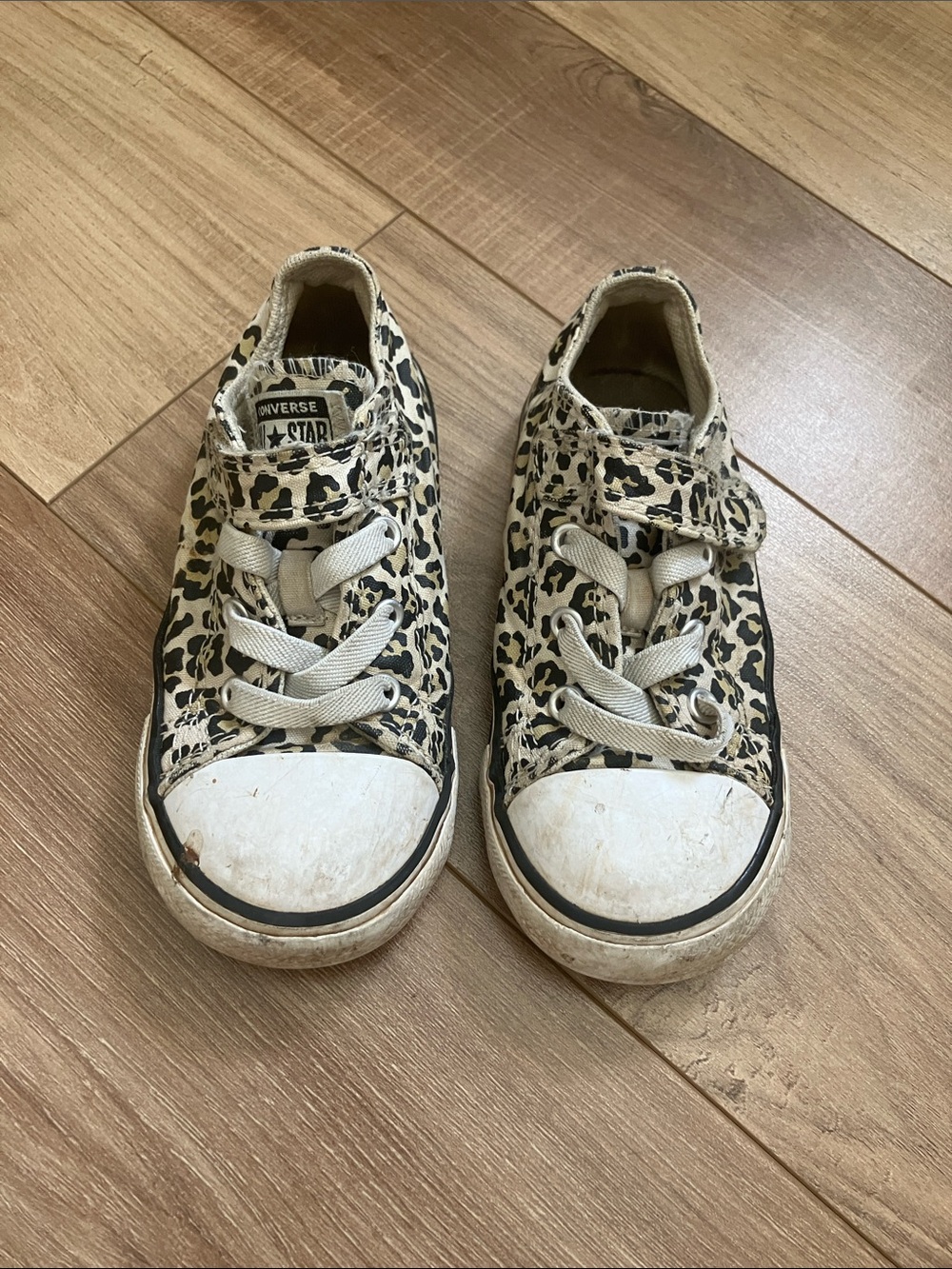Converse Kids Leopard Print Low Top Sneakers - White/Black